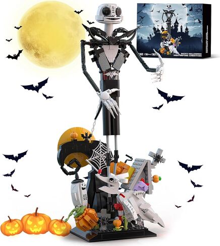 Horror Skull Building Set, Before Christmas Haunted House Building Blocks Set, Pumpkins and Skeleton Ghosts, Halloween Christmas Building Toys Gifts for Movie Fans Adults in Saudi Arabia