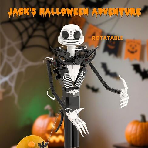 Horror Skull Building Set, Before Christmas Haunted House Building Blocks Set, Pumpkins and Skeleton Ghosts, Halloween Christmas Building Toys Gifts for Movie Fans Adults in Saudi Arabia