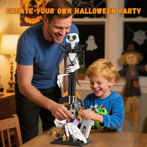 Horror Skull Building Set, Before Christmas Haunted House Building Blocks Set, Pumpkins and Skeleton Ghosts, Halloween Christmas Building Toys Gifts for Movie Fans Adults in Saudi Arabia