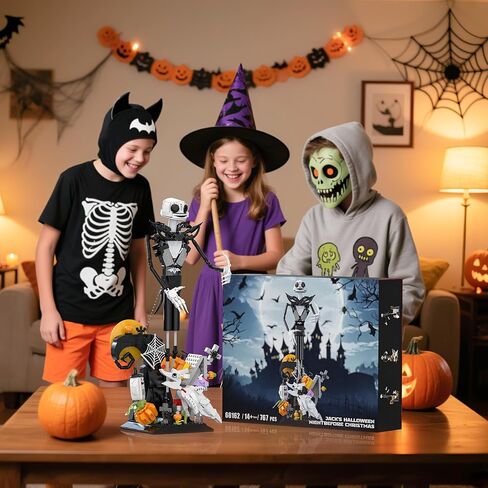 Horror Skull Building Set, Before Christmas Haunted House Building Blocks Set, Pumpkins and Skeleton Ghosts, Halloween Christmas Building Toys Gifts for Movie Fans Adults in Saudi Arabia