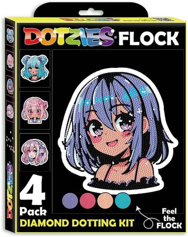 DIAMOND DOTZ Neon Flock Cat Diamond Painting Kits for Adults - Colorful Diamond Art Kits a Relaxing Creative Craft Kit with Dotz Gems 18x14 in Saudi Arabia