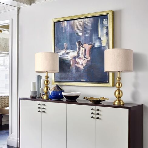 24.4'' Orange Mid Century Modern Table Lamps Set of 2 for Living Room Bedroom Bedside Nightstand, Contemporary Table Lamp for Bedside, End Table Side Table Lamp (Bulbs Not Includes) in Saudi Arabia