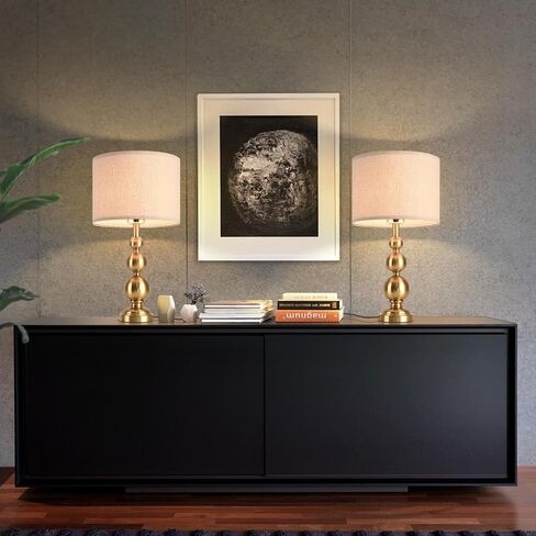 24.4'' Orange Mid Century Modern Table Lamps Set of 2 for Living Room Bedroom Bedside Nightstand, Contemporary Table Lamp for Bedside, End Table Side Table Lamp (Bulbs Not Includes) in Saudi Arabia