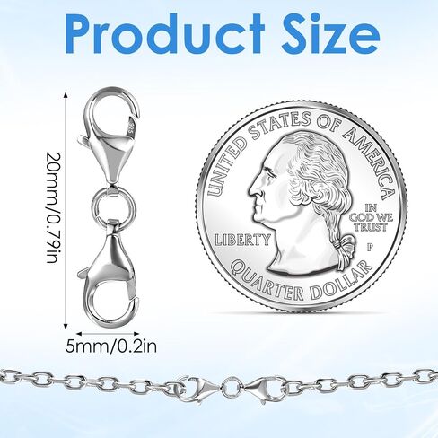 2pcs 925 Sterling Silver Double Lobster Claw Clasps Necklace Clasps and Closures Bracelet Extender Bracelet Clasp for Making Jewelry Chain Bracelets Extension Jewelry in Saudi Arabia