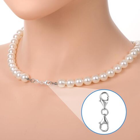 2pcs 925 Sterling Silver Double Lobster Claw Clasps Necklace Clasps and Closures Bracelet Extender Bracelet Clasp for Making Jewelry Chain Bracelets Extension Jewelry in Saudi Arabia