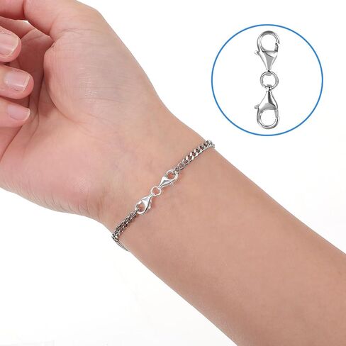 2pcs 925 Sterling Silver Double Lobster Claw Clasps Necklace Clasps and Closures Bracelet Extender Bracelet Clasp for Making Jewelry Chain Bracelets Extension Jewelry in Saudi Arabia