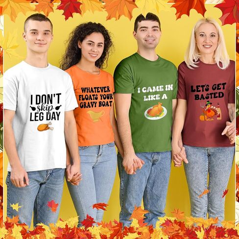 Honoson 36 PCS عيد الشكر الحديد على نقل DIY مضحك عيد الشكر قميص عائلة القميصات نقل الحرارة فينيل للملابس وسادة قميص أكياس الأغطية DIY الحرف ديكورات لوازم اللوازم in Saudi Arabia