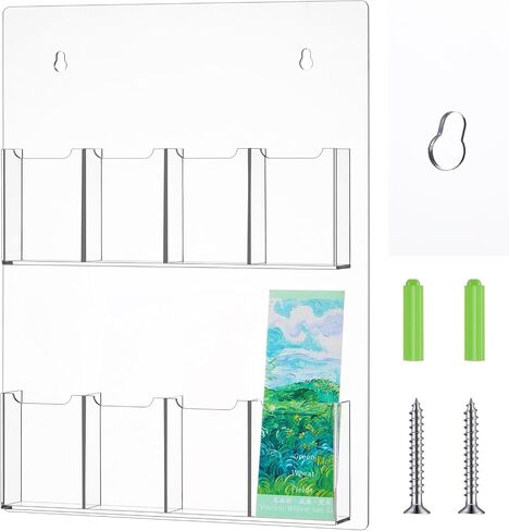 Wall Mount Acrylic Lockmark Display ، 8 فتحات Clear Workmark Holder Stand for 2 '' Bongmks ، لا يوجد تجميع مطلوب ملصق محمول للبائعين ، متجر البيع بالتجزئة ، معرض الحرفي in Saudi Arabia