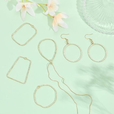 CHGCRAFT 30Pcs 5Styles Open Back Bezel Pendants Geometric Hollow Frame Rectangle Ring Charms for DIY UV Resin Pressed Flower Jewelry Making in Saudi Arabia