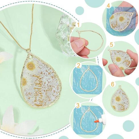 CHGCRAFT 30Pcs 5Styles Open Back Bezel Pendants Geometric Hollow Frame Rectangle Ring Charms for DIY UV Resin Pressed Flower Jewelry Making in Saudi Arabia