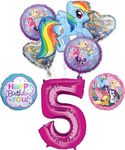My Little Pony 5th Birthday Party Supplies Rainbow Dash Balloon Bouquet Decorations in Saudi Arabia