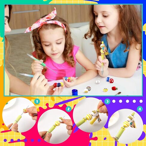 142 PCS Halloween Beadable Pen Halloween Classroom Gifors Making Kit 12 Balloved Point Pen 50 Beads 40 Spacer Beads 20 Pendants 20 Lobster Clasp for DIY Supplies (bag School Bag) in Kuwait