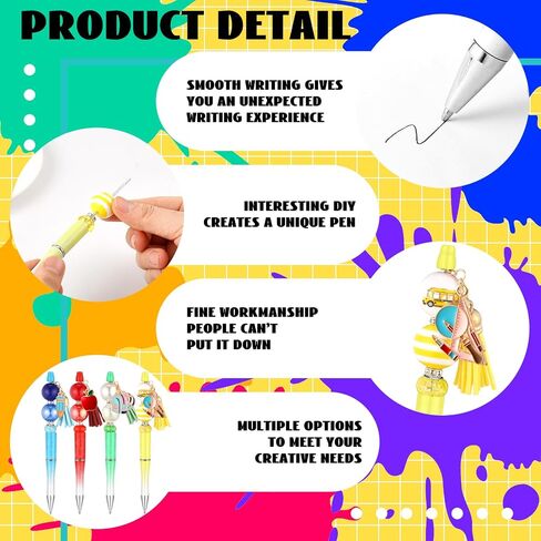 142 PCS Halloween Beadable Pen Halloween Classroom Gifors Making Kit 12 Balloved Point Pen 50 Beads 40 Spacer Beads 20 Pendants 20 Lobster Clasp for DIY Supplies (bag School Bag) in Kuwait