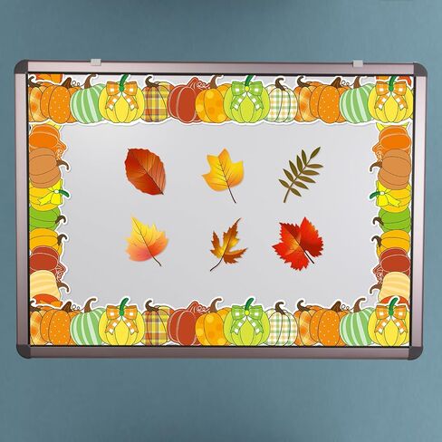 Fancy Land Fall Pumpkin Bulletin Board Border 49.2ft Per Roll Two Sided Printed Die Cut Border Trim Fall Thanksgiving Classroom Decorations in Saudi Arabia