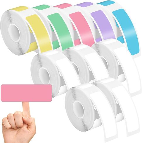 D30 Labels, DKALIO 1600 PCS Label Tapes, Thermal Label Printer Paper Replacement, Waterproof Oil Proof Lable Tape Refills for Shop Office Home, Colorful 160 Pcs/roll (12 x 40 mm) in Kuwait