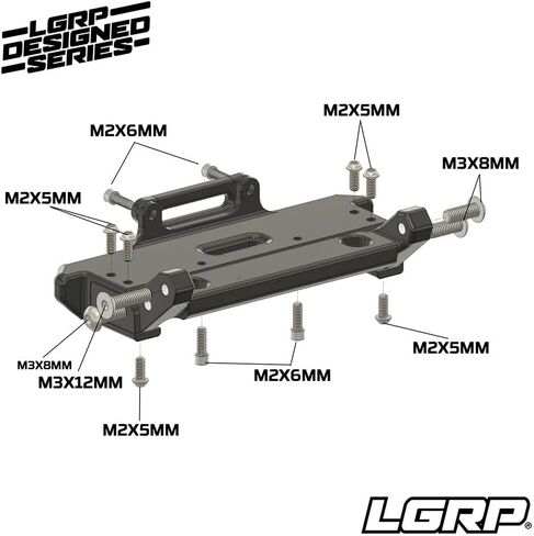 LGRP الألمنيوم المصد الأمامي (ساتان أسود) متوافق مع Axial® CJ7® 1/10 SCX10 RC4WD LGCJ7001 in Saudi Arabia