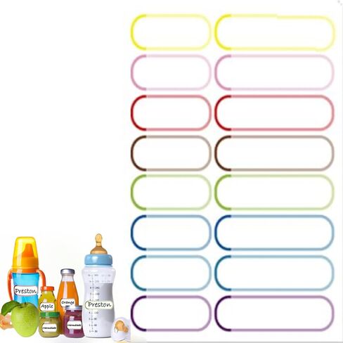 128Pcs Daycare Labels, Waterproof Reusable Name Labels for Kids School Stuff, Multipurpose Baby Bottle Stickers for Breastmilk Bottles Lunch Box (128) in Saudi Arabia
