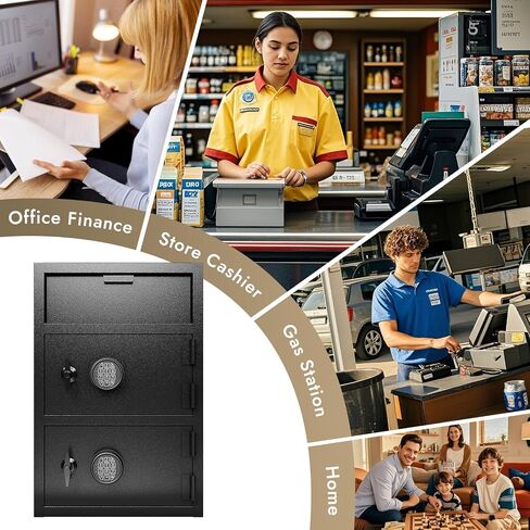 انخفاض آمن للأعمال - صناديق آمنة للخدمة الثقيلة 9.5 cu ft ودائع مع انخفاض الفتحات الخزائن الخزائن الرقمية لمكافحة الصيد الودي in Kuwait