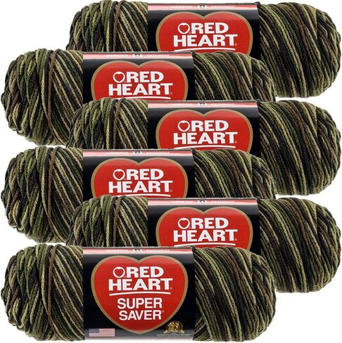 Red Heart Camouflage Super Saver Yarn 6/PK 6 Pack in Saudi Arabia