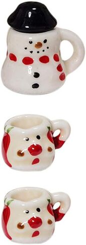 مجموعة واحدة من أكواب القهوة في عيد الميلاد ، Dollhouse Miniature Ceramic Coffee Mugs Mini Tea Cucts لمجموعات إكسسوارات مطبخ Dollhouse Dollhouse in Kuwait