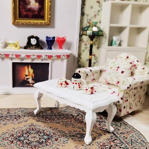 مجموعة واحدة من أكواب القهوة في عيد الميلاد ، Dollhouse Miniature Ceramic Coffee Mugs Mini Tea Cucts لمجموعات إكسسوارات مطبخ Dollhouse Dollhouse in Kuwait