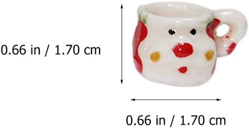 مجموعة واحدة من أكواب القهوة في عيد الميلاد ، Dollhouse Miniature Ceramic Coffee Mugs Mini Tea Cucts لمجموعات إكسسوارات مطبخ Dollhouse Dollhouse in Kuwait