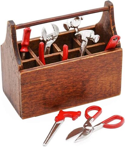 Odoria 1/12 Miniature Toolbox with 8Pcs Tools Dollhouse Garage Accessories in Saudi Arabia