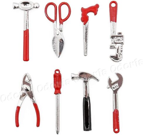 Odoria 1/12 Miniature Toolbox with 8Pcs Tools Dollhouse Garage Accessories in Saudi Arabia