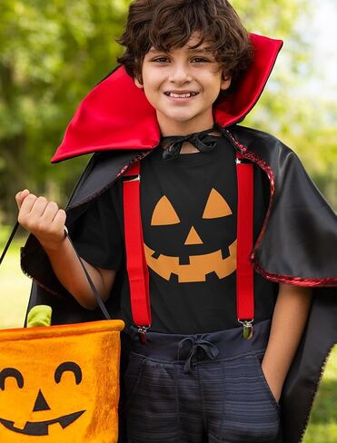 Tstars Jack O' Lantern Spooky Pumpkin Face Shirt - Boys, Girls & Toddler Halloween T-Shirt for Kids in Saudi Arabia