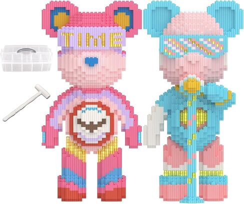 Bear Building Builds with Organizer Bins (4500pcs) ، ودرج الفلورسنت ودرج Stroage ، هدية للبالغين والأطفال ، مثالية للديكور المنزلي والمكاتب ، دليل مستخدم رمز الاستجابة السريعة ، 8884 in Saudi Arabia