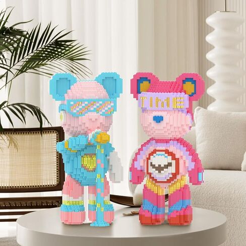 Bear Building Builds with Organizer Bins (4500pcs) ، ودرج الفلورسنت ودرج Stroage ، هدية للبالغين والأطفال ، مثالية للديكور المنزلي والمكاتب ، دليل مستخدم رمز الاستجابة السريعة ، 8884 in Saudi Arabia