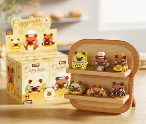 6 مجموعة لطيفة Capybara Baking Bread Series Mini Building Toy Kawaii الحيوانات مجموعة مباني الحيوانات الأليفة الرائعة الرائعة من الطوب الطوب. in Kuwait