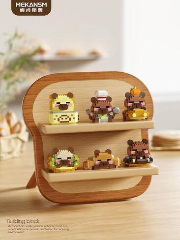 6 مجموعة لطيفة Capybara Baking Bread Series Mini Building Toy Kawaii الحيوانات مجموعة مباني الحيوانات الأليفة الرائعة الرائعة من الطوب الطوب. in Kuwait