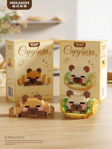 6 مجموعة لطيفة Capybara Baking Bread Series Mini Building Toy Kawaii الحيوانات مجموعة مباني الحيوانات الأليفة الرائعة الرائعة من الطوب الطوب. in Kuwait