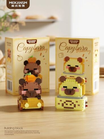 6 مجموعة لطيفة Capybara Baking Bread Series Mini Building Toy Kawaii الحيوانات مجموعة مباني الحيوانات الأليفة الرائعة الرائعة من الطوب الطوب. in Kuwait