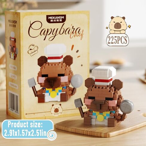6 مجموعة لطيفة Capybara Baking Bread Series Mini Building Toy Kawaii الحيوانات مجموعة مباني الحيوانات الأليفة الرائعة الرائعة من الطوب الطوب. in Kuwait