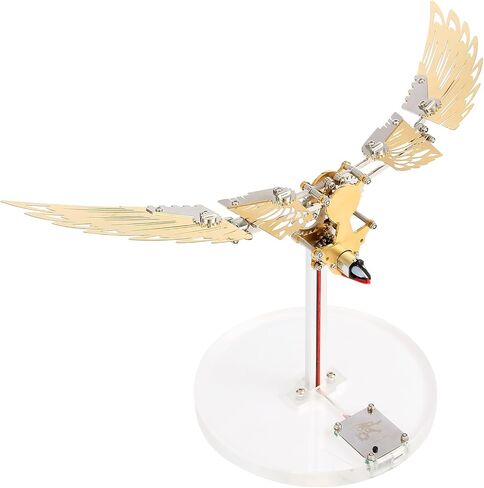 مجموعة الأجنحة المعدنية ثلاثية الأبعاد - أجنحة محاكاة حيوية ميكانيكية مع محرك صغير ، ونحت حركي DIY للبالغين ، والحرفية الكهربائية الدقيقة وهدية نموذجية متداخلة （Golden） in Kuwait