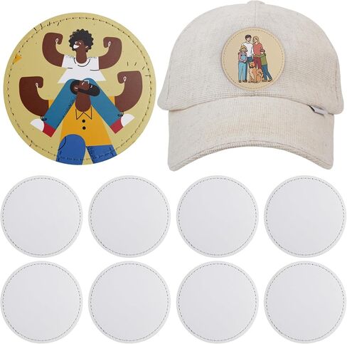 Framendino, 10 Pack Sublimation Patch Round Blank Iron on Patches Leather Hat for Shirt Jeans in Saudi Arabia