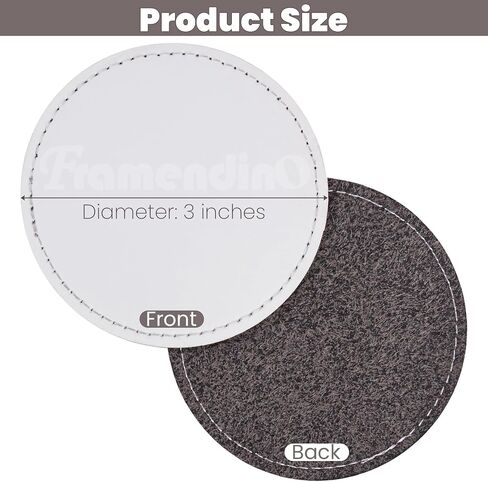 Framendino, 10 Pack Sublimation Patch Round Blank Iron on Patches Leather Hat for Shirt Jeans in Saudi Arabia