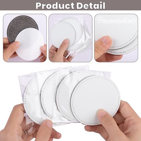 Framendino, 10 Pack Sublimation Patch Round Blank Iron on Patches Leather Hat for Shirt Jeans in Saudi Arabia