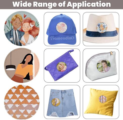 Framendino, 10 Pack Sublimation Patch Round Blank Iron on Patches Leather Hat for Shirt Jeans in Saudi Arabia