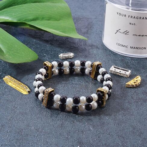 Pandahall Elite 48 PCS 6 Styles 2 Colours Multi Hole Bar Bar Spacers Links with Grade A Rhinestone لصنع المجوهرات ، الذهبي/الفضي in Saudi Arabia