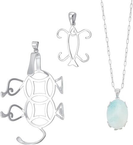 AHANDMAKER 2Pcs 925 Sterling Silver Claw Prong Pendant Setting Blank Bezel Pendant Trays for Irregular Gemstone Nuggets Necklace Jewelry Making Wrapping in Saudi Arabia