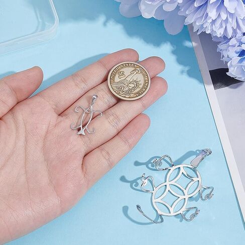AHANDMAKER 2Pcs 925 Sterling Silver Claw Prong Pendant Setting Blank Bezel Pendant Trays for Irregular Gemstone Nuggets Necklace Jewelry Making Wrapping in Saudi Arabia