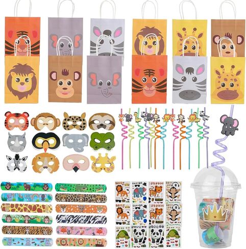 84 Pcs Jungle Safari Party Favors Set Wild Animals Set for Kids Birthday,Safari Birthday Decorations,Safari Party Decorations,Suitable For Holiday,Themed Parties And Other Related Parties(Animal) in Saudi Arabia