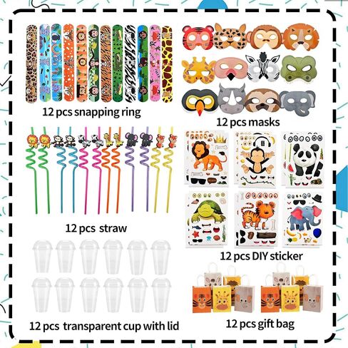 84 Pcs Jungle Safari Party Favors Set Wild Animals Set for Kids Birthday,Safari Birthday Decorations,Safari Party Decorations,Suitable For Holiday,Themed Parties And Other Related Parties(Animal) in Saudi Arabia