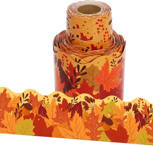 36 Ft Fall Leaves Bulletin Board Border Roll, Maple Leaves Border Autumn Leaf Bulletin Borders Trim for Thanksgiving Fall Autumn School Classroom Office Bulletins Board Party Decor in Saudi Arabia