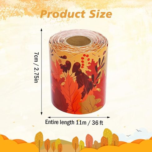 36 Ft Fall Leaves Bulletin Board Border Roll, Maple Leaves Border Autumn Leaf Bulletin Borders Trim for Thanksgiving Fall Autumn School Classroom Office Bulletins Board Party Decor in Saudi Arabia