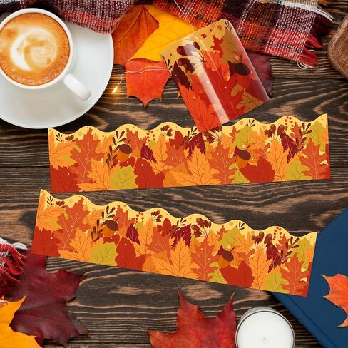 36 Ft Fall Leaves Bulletin Board Border Roll, Maple Leaves Border Autumn Leaf Bulletin Borders Trim for Thanksgiving Fall Autumn School Classroom Office Bulletins Board Party Decor in Saudi Arabia