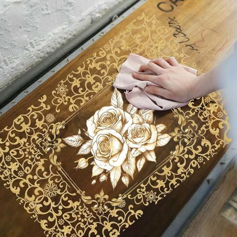 OLYCRAFT 3pcs/Set Brown Rose Rub on Transfers for Furniture and Crafts - 6x12 Inch Brown Flower PVC Stickers - Butterfly Decals - Home Decoration in Saudi Arabia
